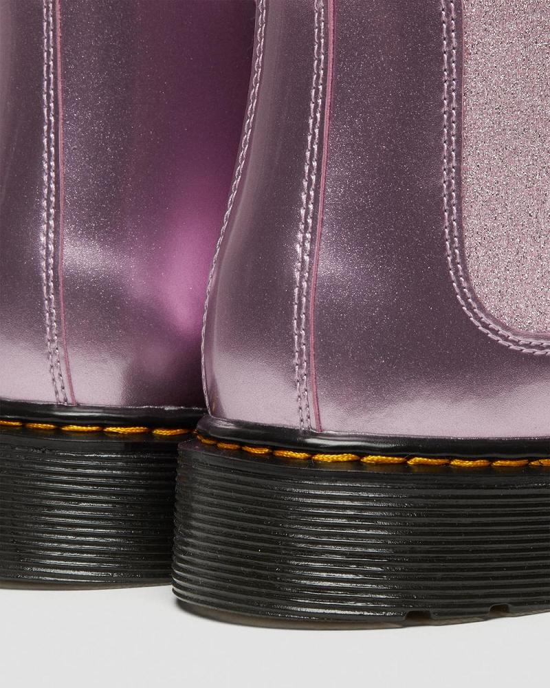 Pink Kids' Dr Martens Youth 2976 Metallic Chelsea Boots | CA 670LIS